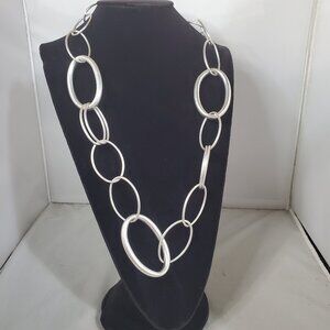 Banana Republic  large, elongated oval links in a silver tone Necklace